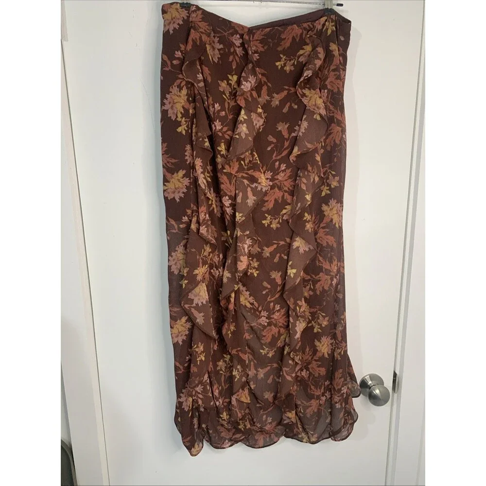 Free People Flounce Around Floral High Low Maxi Festival Whimsygoth NWOT‎